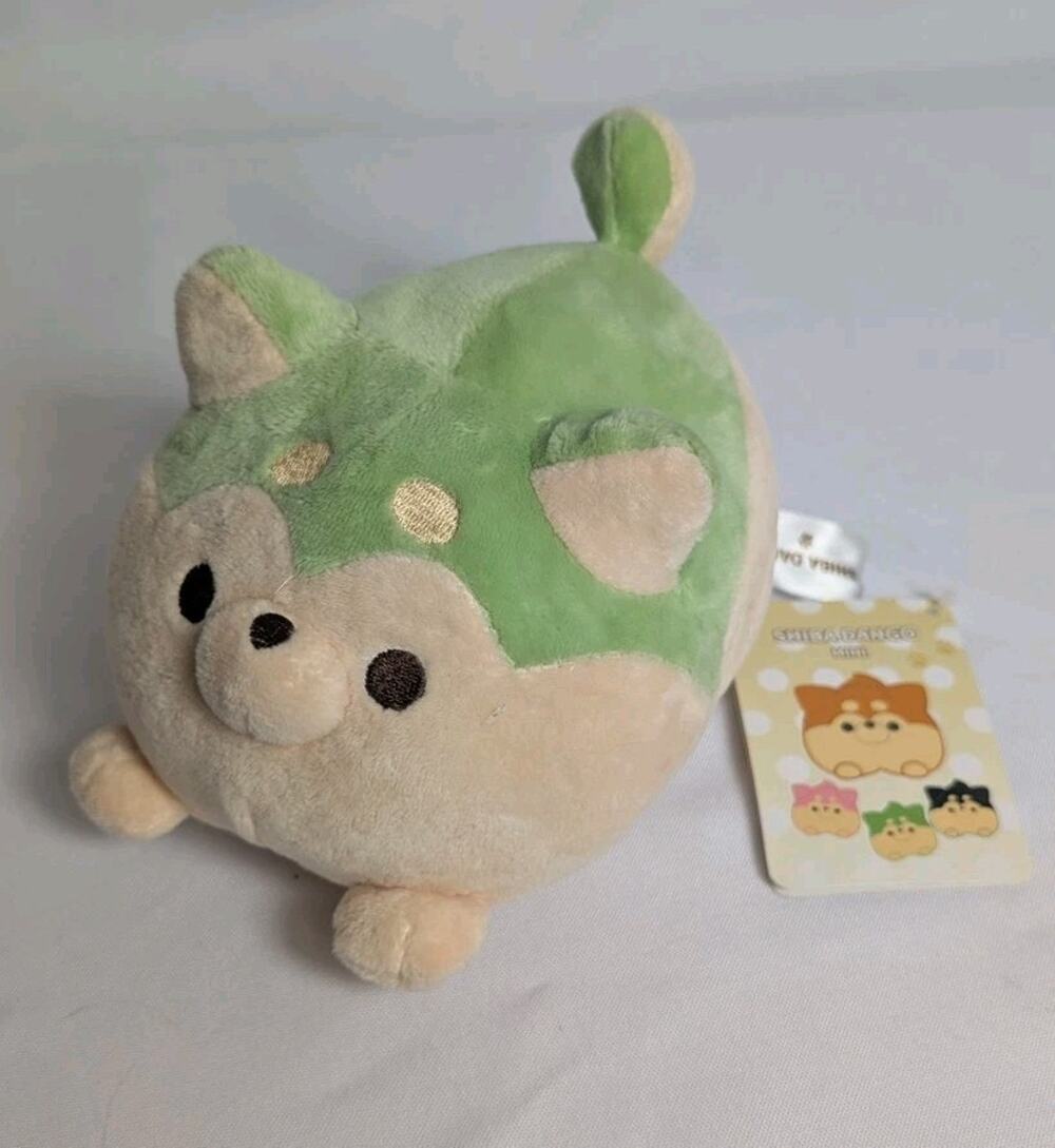 Shiba Dango Mini Green Tan Plush Dog Puppy Stuffed Animal Fukuya Chibi Kawaii